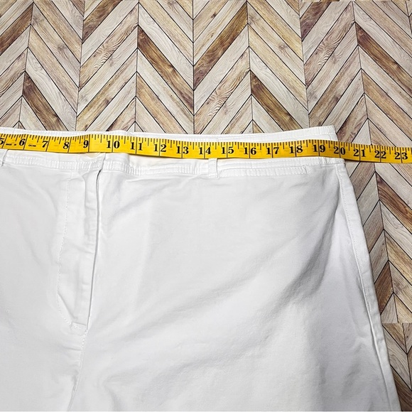 TALBOTS Wide Leg Crop Chino Pants‎ White Cotton Spandex Plus Size Spring Coastal - Picture 6 of 9